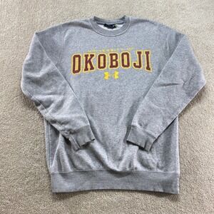 Under Armour University of Okoboji Sweatshirt Mens Medium Gray Crewneck Pullover